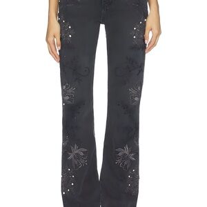 NWT FREE PEOPLE Irie Embellished Wide Leg Jeans in Phantom Size 32 We the Free